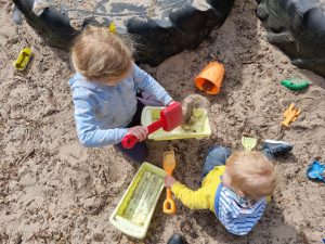 Children playing in sand at the Rural Life Centre